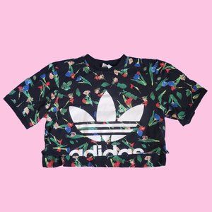 Super Cute Preloved Floral adidas crop top